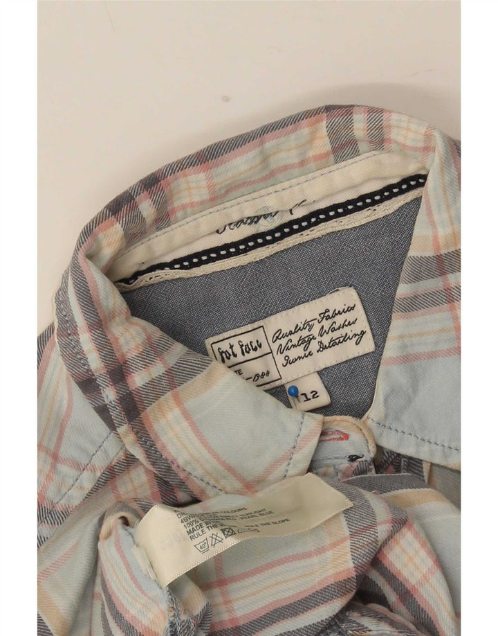 Fat Face Dame Flanell Shirt UK 12 Medium Flerfarvet Plaid Bomuld