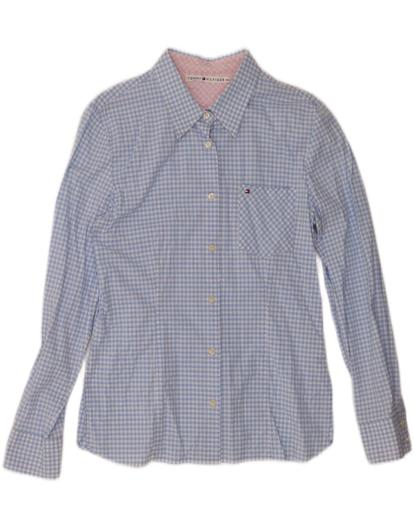 Tommy Hilfiger Dameskjorte UK 14 Large Blue Gingham Cotton