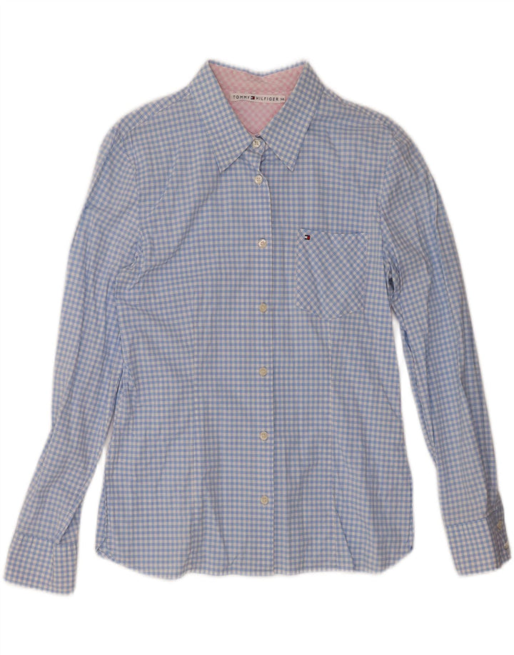 Tommy Hilfiger Dameskjorte UK 14 Large Blue Gingham Cotton