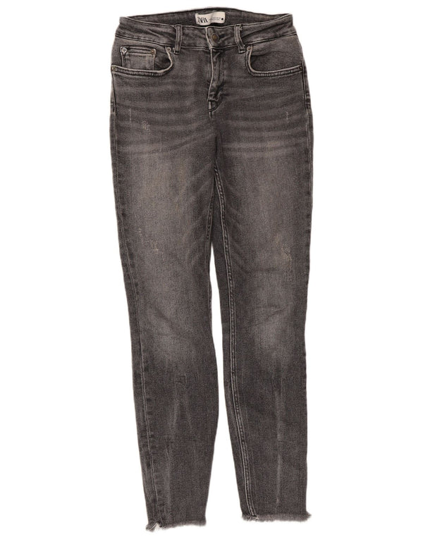Zara Dame Skinny Jeans EU 38 Small W28 L28 Grå Bomuld