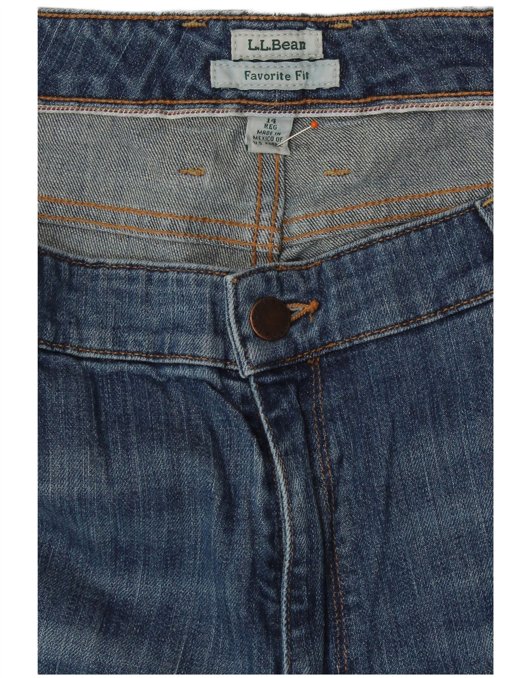 L.L.BEAN Dame Favorit Fit Straight Jeans US 14 XL W36 L30 Blå