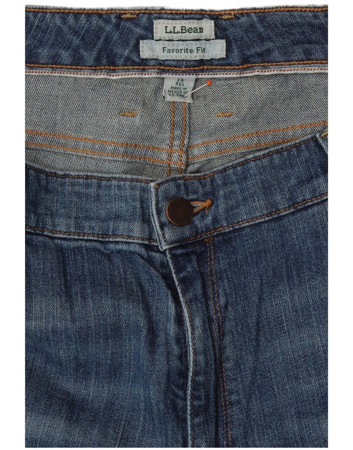 L.L.BEAN Dame Favorit Fit Straight Jeans US 14 XL W36 L30 Blå
