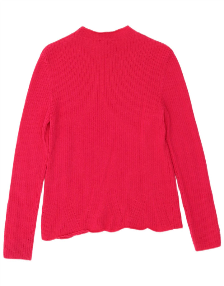 Jigsaw Dame Crew Neck Jumper Sweater UK 10 Small Pink Wool