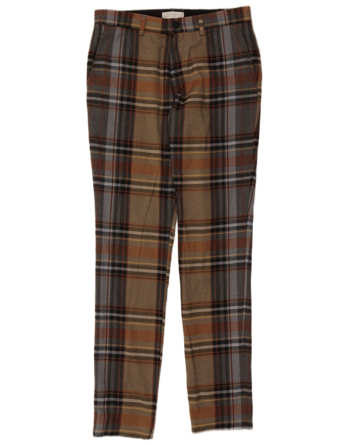 Zara Herre Slim Chino Bukser EU 40 Medium W31 L33 Flerfarvet Plaid