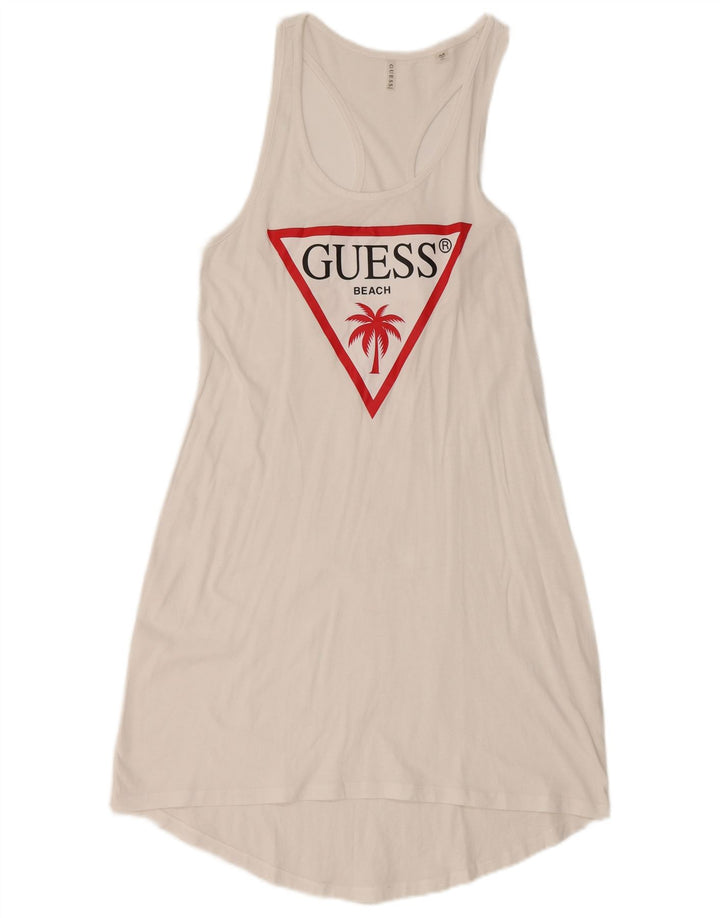 Guess Graphic Sundress til kvinder UK 12 Medium White