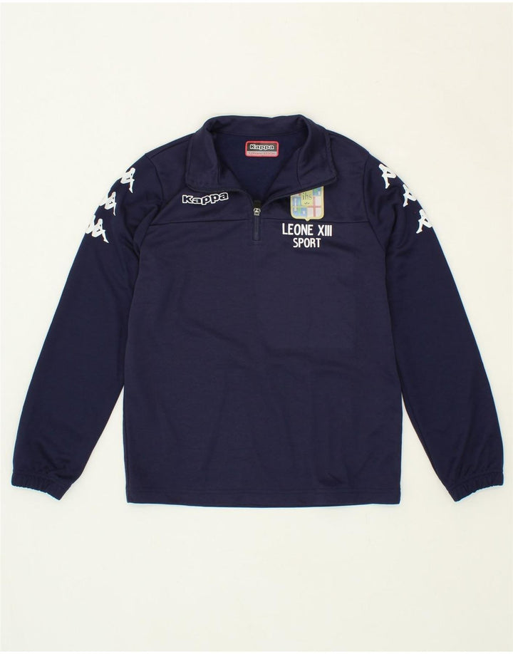 KAPPA Boys Graphic Zip Neck Pullover Tracksuit Top 11-12 Years Navy Blue Vintage Kappa and Second-Hand Kappa from Messina Hembry 