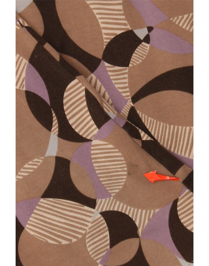 Fenn Wright Manson Dame A-Line Kjole UK 8 Lille Beige Geometrisk Bomuld