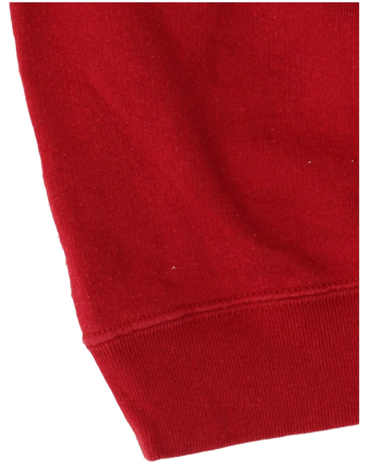 Levi's Dame Oversized Button Neck Sweatshirt Jumper UK 16 Large Red
