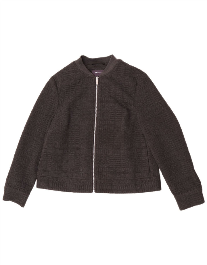 Marks & Spencer Bomberjakke til kvinder UK 14 Stor grå polyester