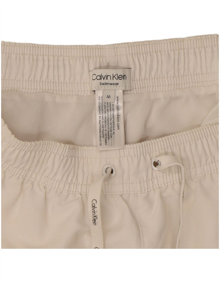 Calvin Klein Herre grafiske svømmeshorts Medium White Polyester