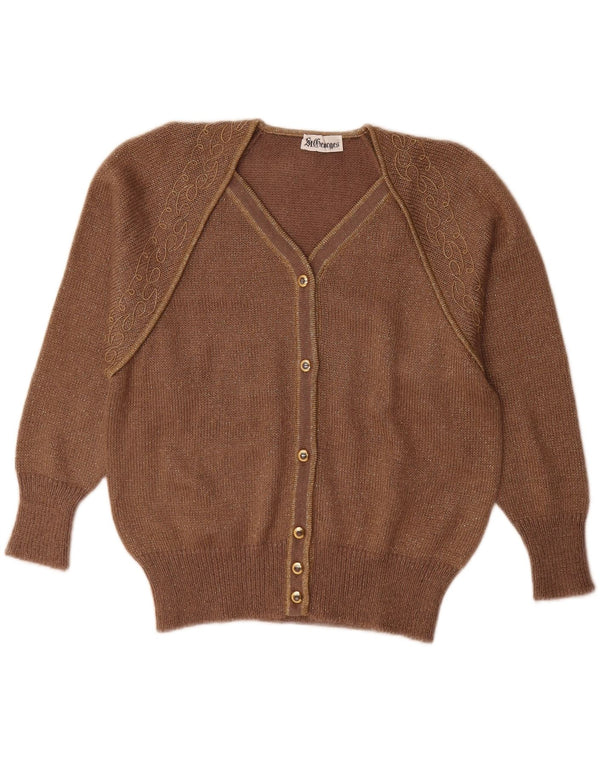 St. Georges oversized cardigan sweater til kvinder US 4 Small Brown Flecked