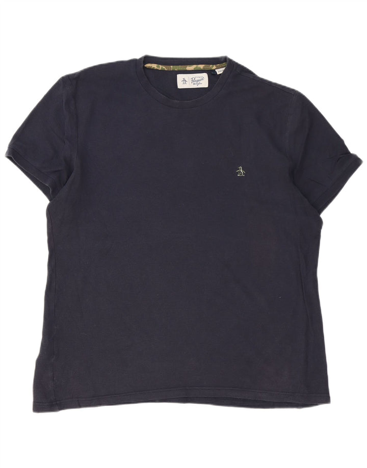 Penguin Herre T-Shirt Top Stor Marineblå Bomuld