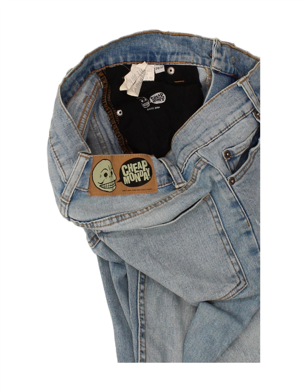 CHEAP MONDAY Womens Slim Jeans W24 L27  Blue Cotton Vintage Cheap Monday and Second-Hand Cheap Monday from Messina Hembry 