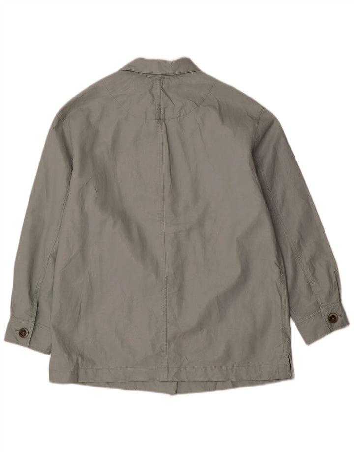 Zara Dame Oversized Faux Leather Jacket UK 10 Small Green Polyurethane