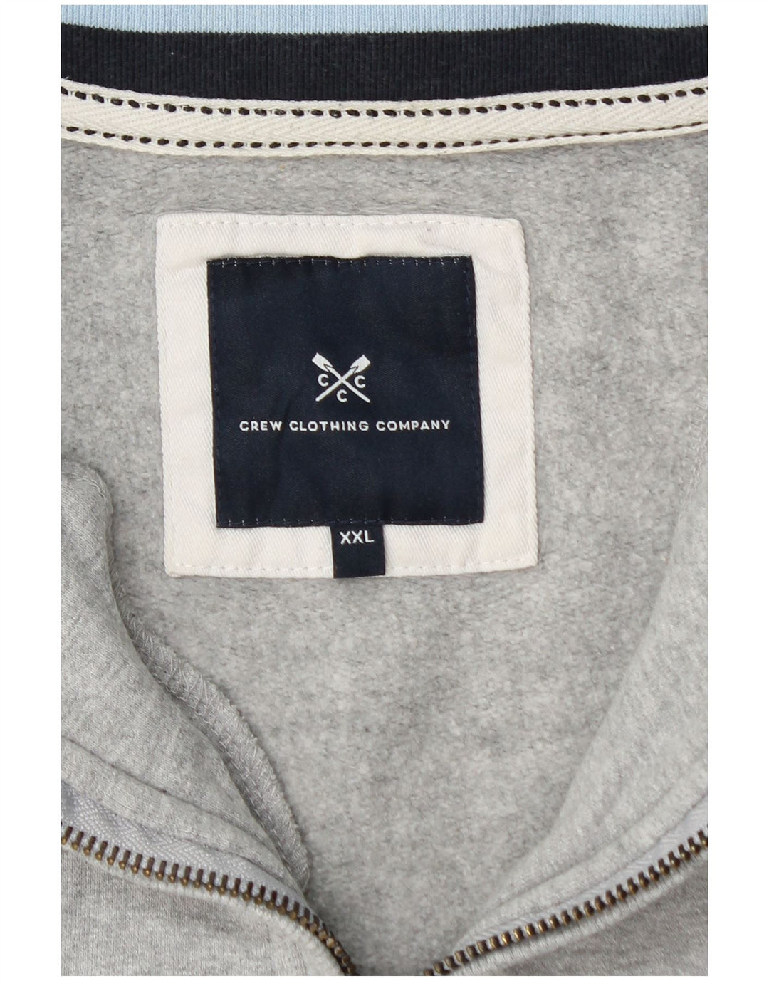 CREW CLOTHING Dame sweatshirt med lynlås-hals DK 20 2XL Grå Bomuld