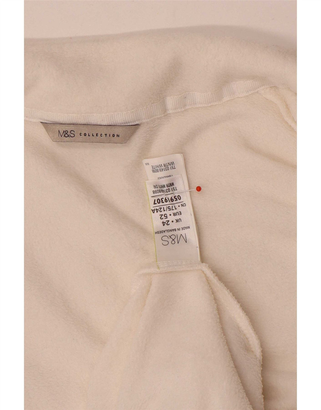 Marks & Spencer Fleecejakke til kvinder UK 24 4XL Hvid Polyester