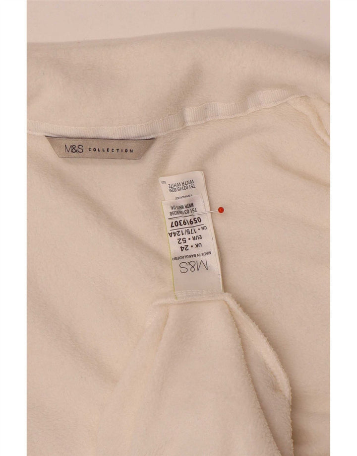 Marks & Spencer Fleecejakke til kvinder UK 24 4XL Hvid Polyester