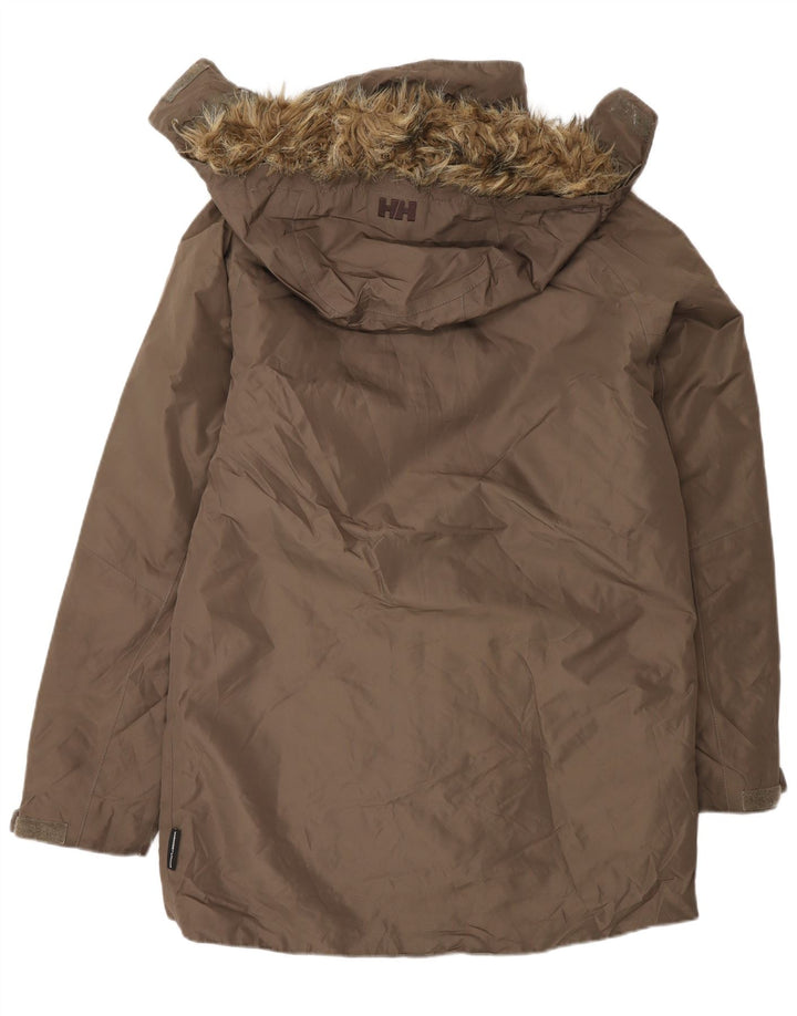 Helly Hansen Herre Hooded Parka Jacket UK 38 Medium Brown Polyester