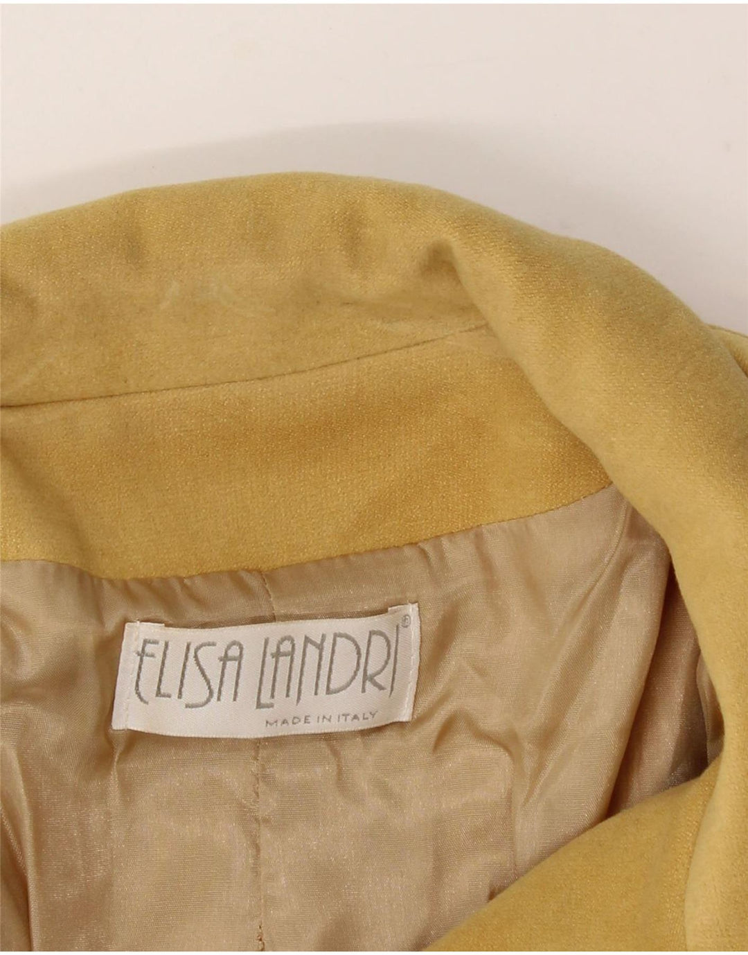 ELISA LANDRI Womens 4 Button Blazer Jacket UK 10 Small Yellow Viscose Vintage Elisa Landri and Second-Hand Elisa Landri from Messina Hembry 