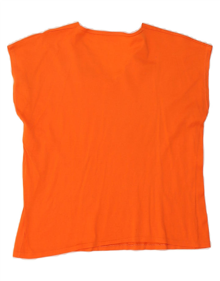 VINTAGE Womens Sleeveless Blouse Top UK 16 Large Orange Vintage Vintage and Second-Hand Vintage from Messina Hembry 