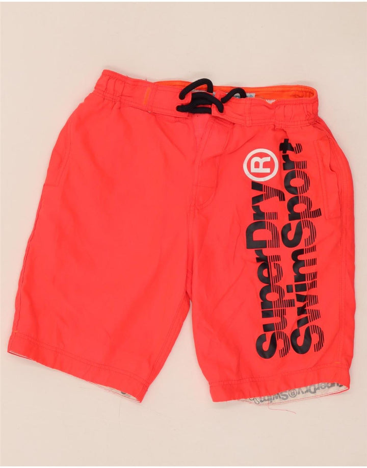 SUPERDRY Grafiske svømmeshorts til mænd, medium orange polyester