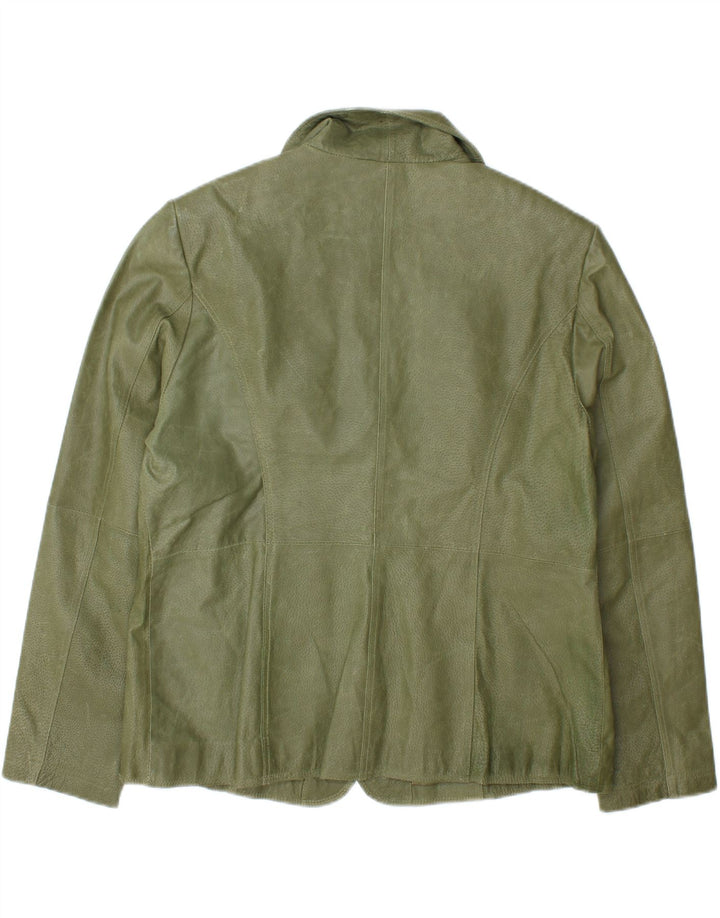 PACO Womens Leather Jacket UK 16 Large Green Leather Vintage Paco and Second-Hand Paco from Messina Hembry 