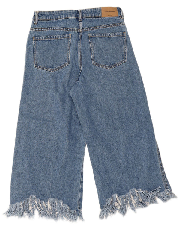 Zara Dame Trafaluc Capri Jeans med brede ben EU 34 2XS W24 L20 Blå Bomuld