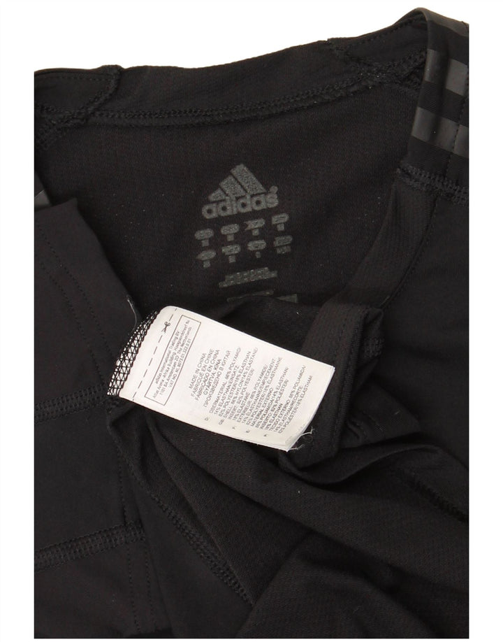 Adidas Dame T-Shirt Top UK 12 Medium Sort Polyamid