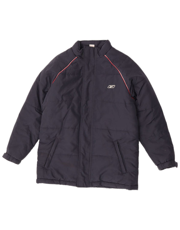 Reebok drenge grafisk polstret hættejakke 13-14 år XL marineblå polyester
