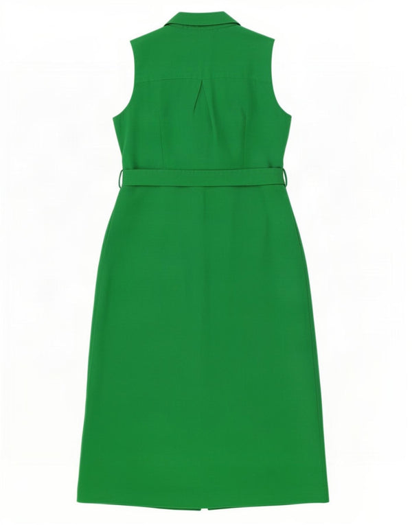 Nicole Farhi Dame ærmeløs Maxikjole UK 12 Medium Green Linen