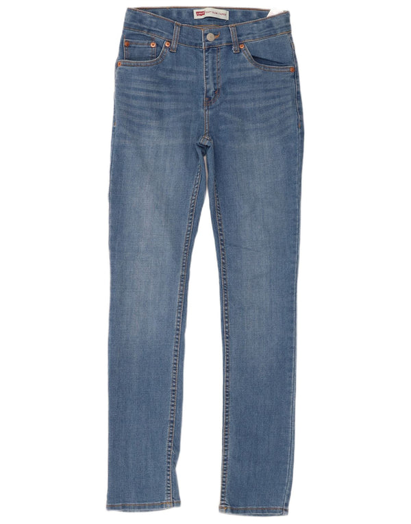 LEVI'S Girls 512 Slim Tapered Jeans 13-14 år W24 L31 Blå Bomuld