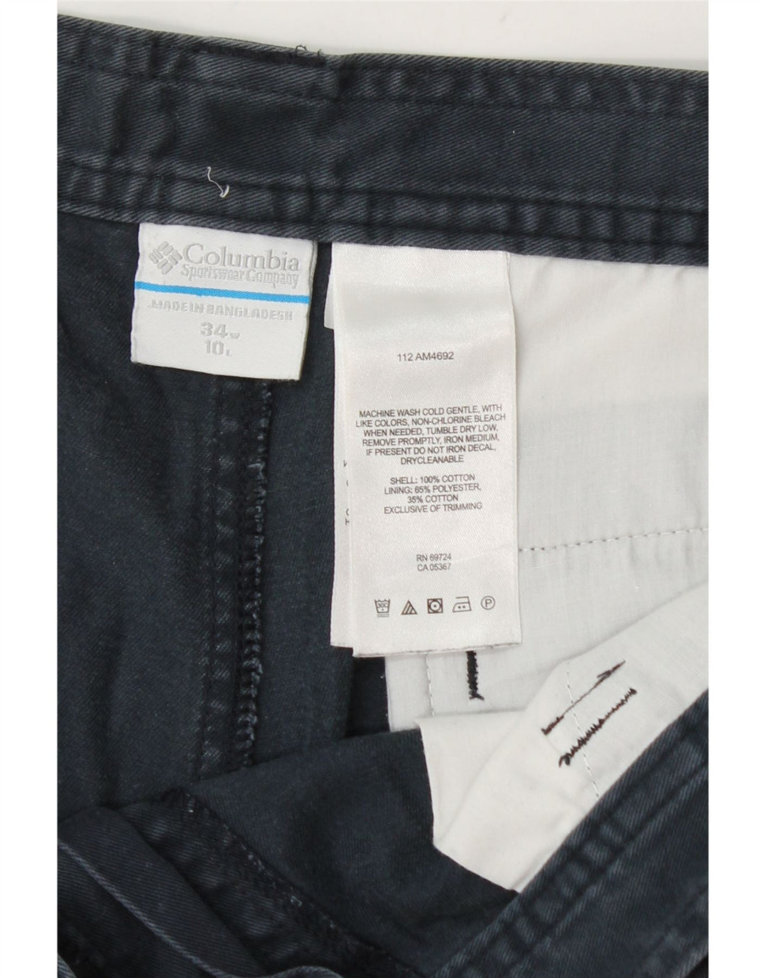 Columbia Herre Cargo Shorts W34 store marineblå bomuld