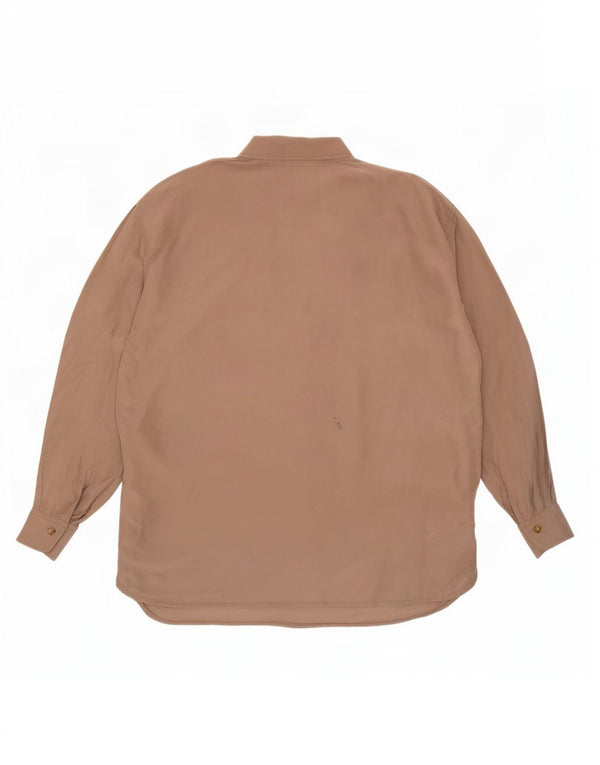 Vintage Dame Longline Oversized Skjorte IT 44 Medium Beige