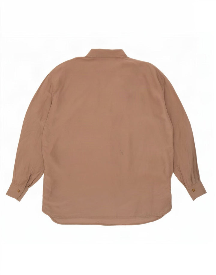 Vintage Dame Longline Oversized Skjorte IT 44 Medium Beige