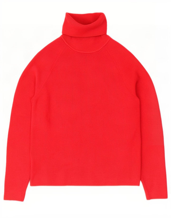 Marks & Spencer Dame Rullehals Sweater UK 10 Small Red Viscose