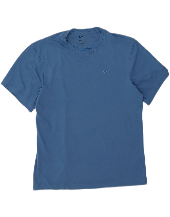 Nike herre Dri Fit T-shirt top mellemblå bomuld