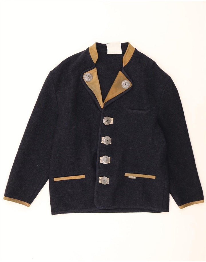 Wesenjak Herre 4 Button Blazer Jacket UK 40 Large Navy Blue Colourblock
