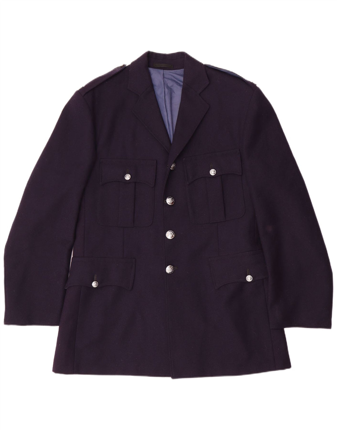 Vintage Herre Military Military Blazer Jacket UK 38 Medium Navy Blue