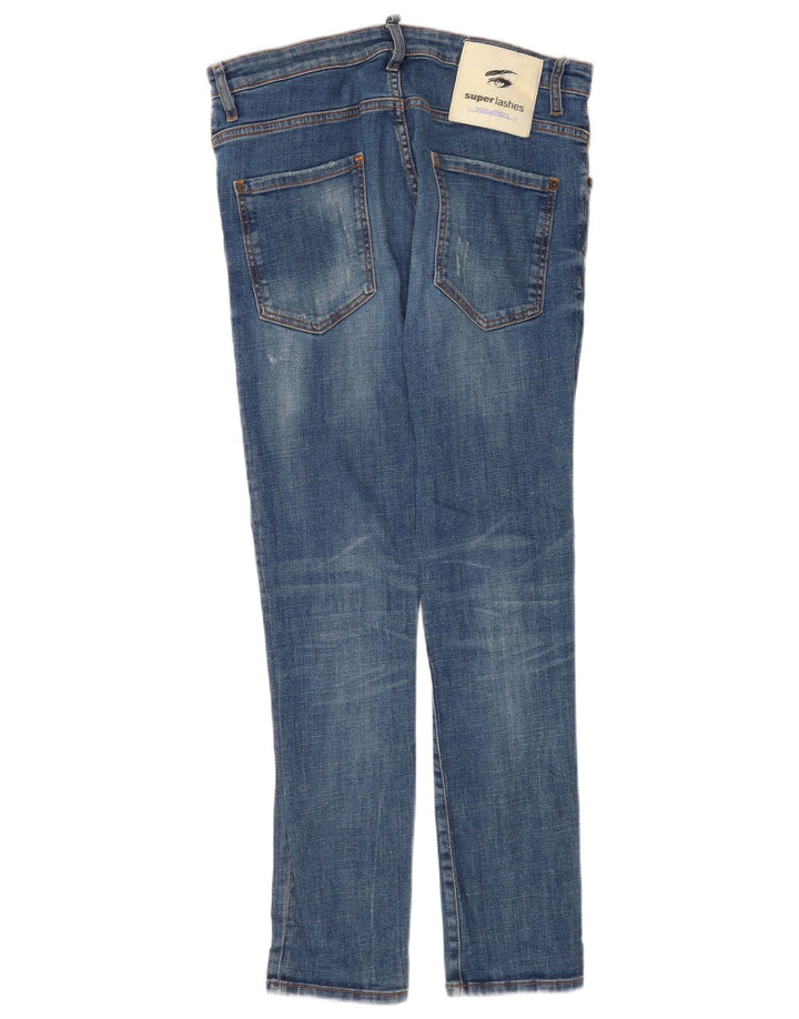 Dsquared2 Dame Distressed Slim Jeans IT 46 Large W32 L30 Blå Bomuld