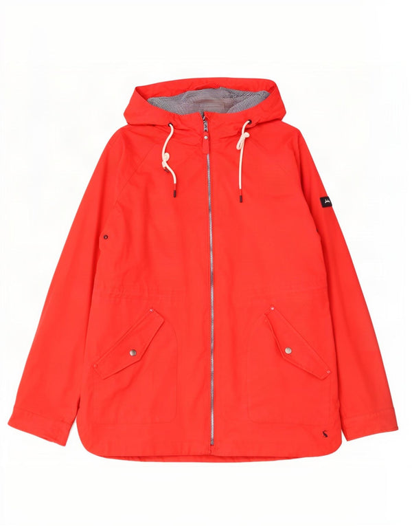 Joules Dame Hætte Oversized Regnjakke UK 18 XL Rød Bomuld