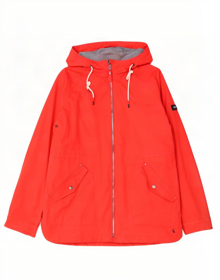 Joules Dame Hætte Oversized Regnjakke UK 18 XL Rød Bomuld