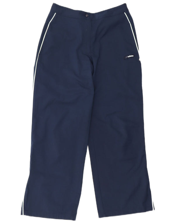 Adidas Kvinder Casual Bukser med brede ben UK 12 Medium W28 L27 Marineblå