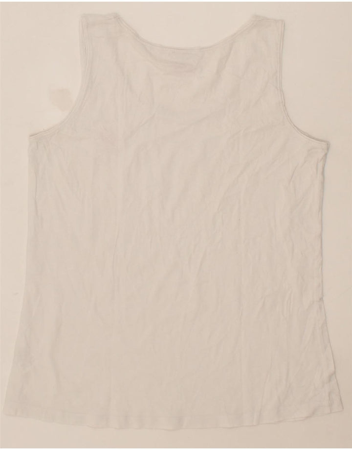 LOTTO Womens Vest Top UK 14 Large White Cotton Vintage Lotto and Second-Hand Lotto from Messina Hembry 