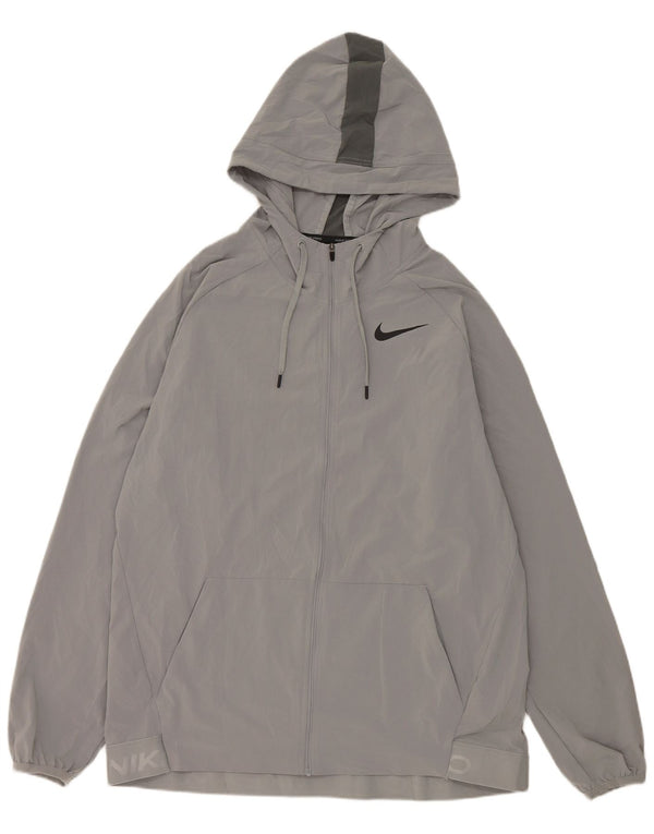 Nike Herre Dri Fit Træningsdragt med hætte Topjakke Stor grå farveblok