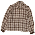 Vintage skjorte med normal pasform til kvinder UK 16 Large Brown Houndstooth Retro