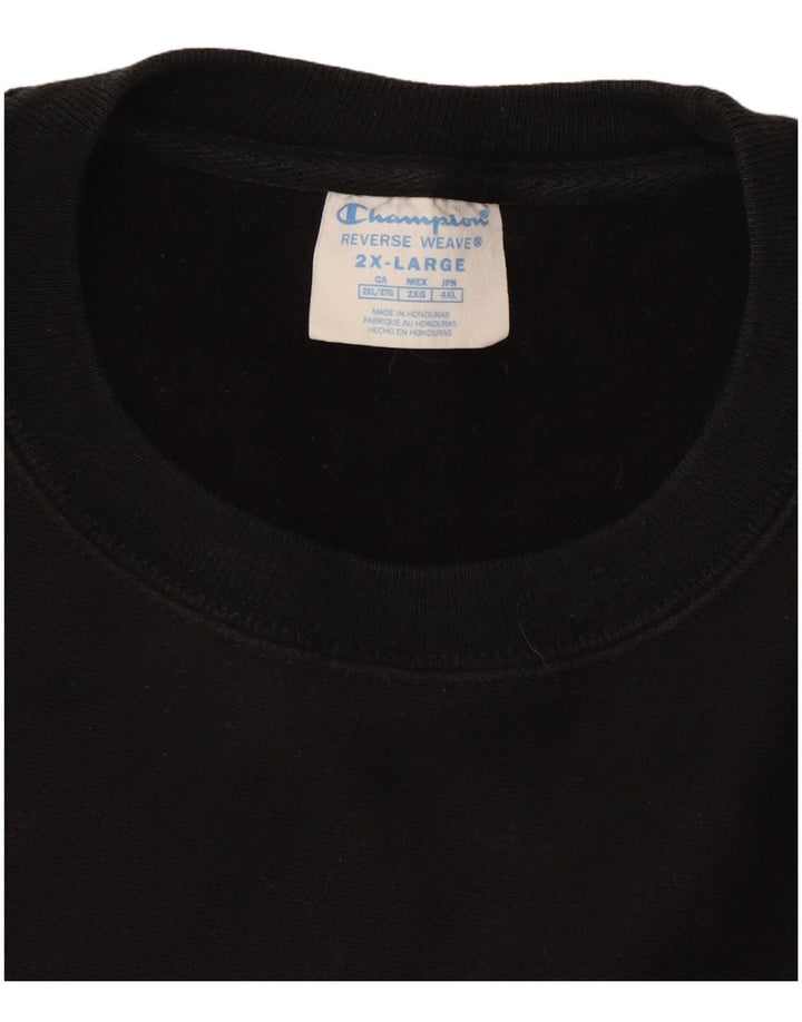 CHAMPION Womens Oversized Graphic Sweatshirt Jumper UK 20 2XL Black Cotton