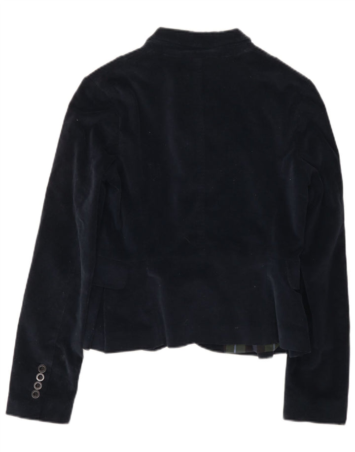 Gant Dame 3 Button Velvet Blazer Jacket UK 10 Small Navy Blue Bomuld