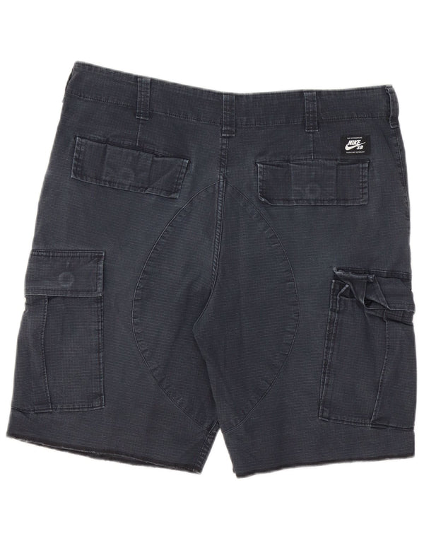 Nike Herre Cargo Shorts Medium W32 Grå ternet bomuld