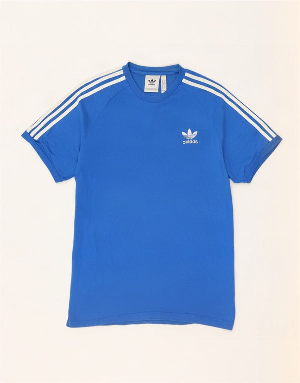 Adidas T-shirt top mellemblå bomuld til mænd
