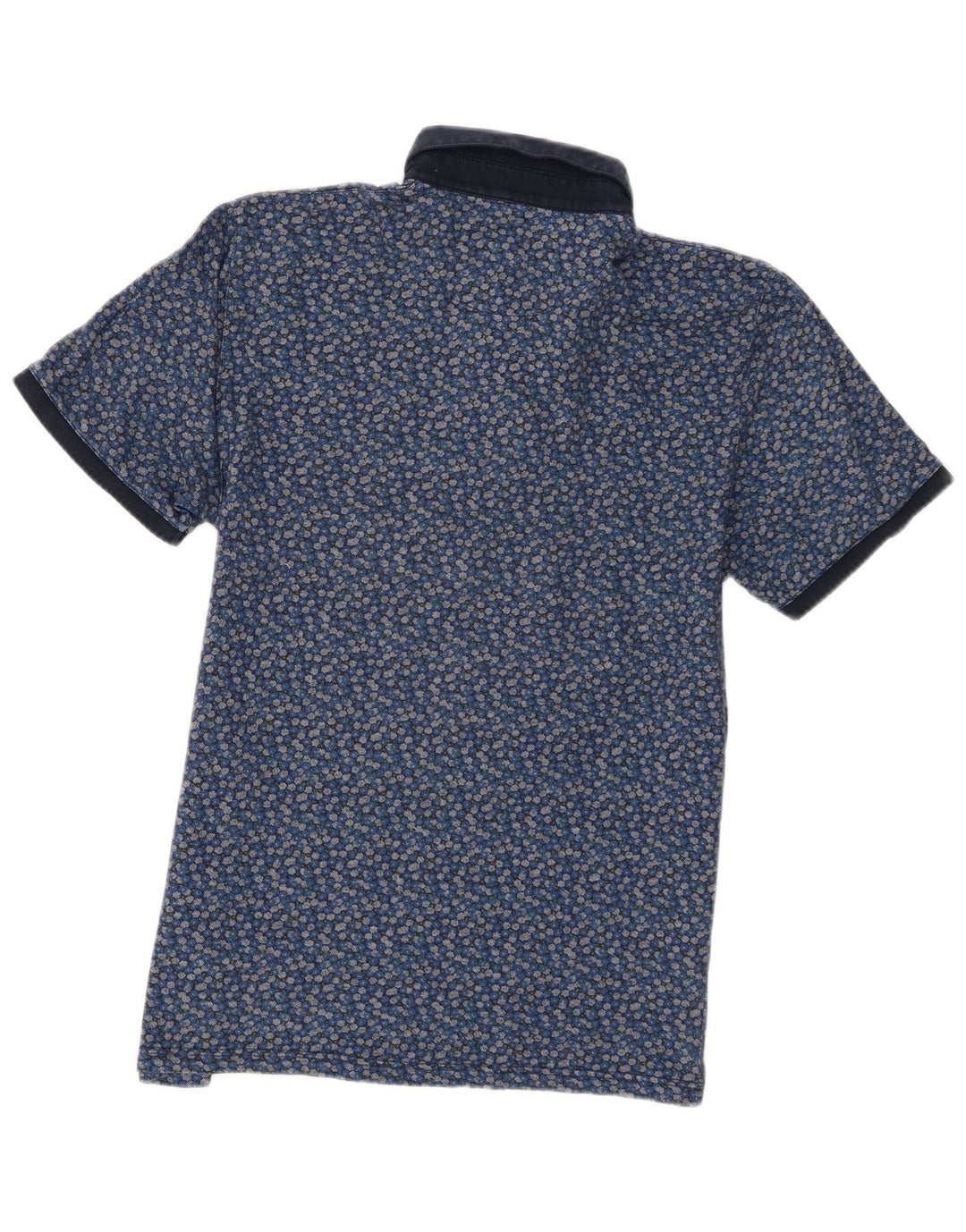 Ted Baker herre poloskjorte str. 4 Large Blue Floral Cotton